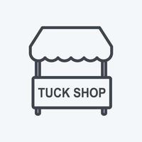 Tuck Shop Icon in trendy line style isolated on soft blue background vector