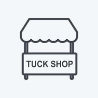 Tuck Shop Icon in trendy line style isolated on soft blue background vector