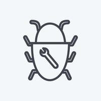 Bug Fixing Icon in trendy line style isolated on soft blue background vector