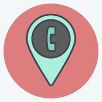 Phone Booth Location Icon in trendy color mate style isolated on soft blue background vector