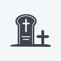 Graveyard Icon in trendy glyph style isolated on soft blue background vector