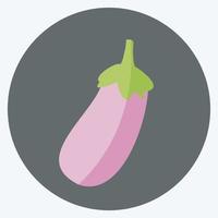 Eggplant Icon in trendy flat style isolated on soft blue background vector