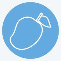 Mango Icon in trendy blue eyes style isolated on soft blue background vector