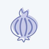 Onion Icon in trendy two tone style isolated on soft blue background vector