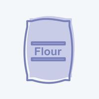 Flour bag Icon in trendy two tone style isolated on soft blue background vector
