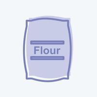 Flour bag Icon in trendy two tone style isolated on soft blue background vector