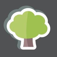 Broccoli Sticker in trendy isolated on black background vector