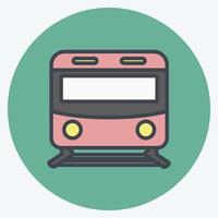 Subway Icon in trendy color mate style isolated on soft blue background vector