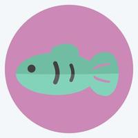 Pet Fish II Icon in trendy flat style isolated on soft blue background vector