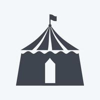 Circus Tent I Icon in trendy glyph style isolated on soft blue background vector