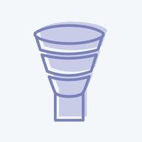 Funnel Chart Icon in trendy two tone style isolated on soft blue background vector