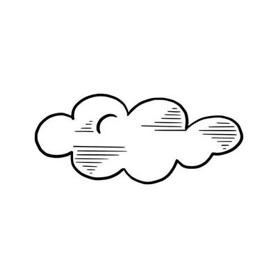 Hand drawn cloud. Doodle style.