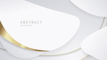 fondo abstracto de lujo moderno con patrón brillante de elementos de línea dorada. elegantes formas geométricas curvas sobre fondo blanco. ilustración vectorial para el diseño vector
