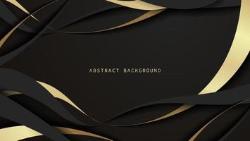 Modern luxury abstract background with golden line elements glowing pattern. Elegant curve geometric shapes on dark. Vector illustration for design