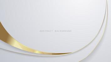 Modern luxury abstract background with golden line elements glowing pattern. Elegant curve geometric shapes on white background. Vector illustration for design