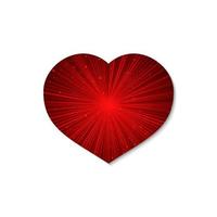 Glowing heart with the rays of light. Isolated on white background. Valentine s day vector illustration. Love story symbol. Easy to edit design template.