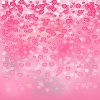 Soft pink hearts confetti background. Valentine s day shiny greeting card. Romantic vector illustration. Easy to edit design template.