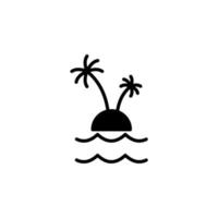 isla, playa, viaje, verano, mar icono sólido vector ilustración logotipo plantilla. adecuado para muchos propósitos.