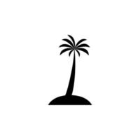 palma, coco, árbol, isla, playa icono sólido vector ilustración logotipo plantilla. adecuado para muchos propósitos.