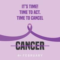 World Cancer Day quotes concept. Vector Illustration 4 February World Cancer Day Poster Or Banner Background