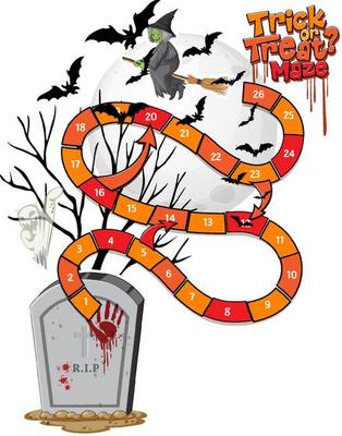 Counting numbers game template in Halloween theme