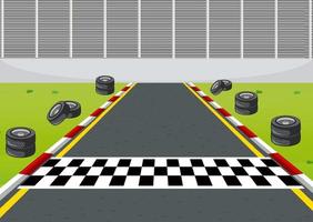 Race track with start or finish line vector