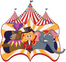 Circus character with animal performance vector
