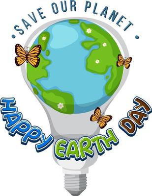 Save Our Planet Concept With Happy Earth Day Logo