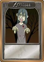 Scary zombie character game card template vector