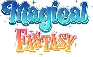 Magical Fantasy text word in cartoon style vector