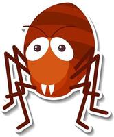 Cute ant animal cartoon sticker vector