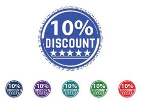 10 percent discount new offer logo and icon design vector