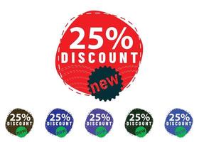 25 percent discount new offer logo and icon design vector