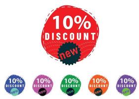 10 percent discount new offer logo and icon design vector