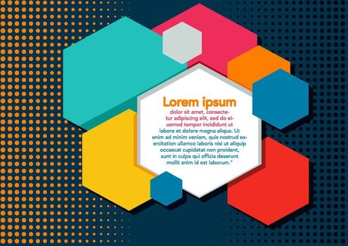 Abstract hexagon background design template vector