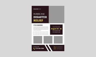 Disaster Relief flyer design template. Hurricane Relief flyer design. charity relief poster leaflet template. a4 template, brochure design, cover, flyer, poster, print-ready vector