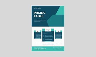 Pricing table flyer, The set of pricing plans, Comparing price or product plan chart compare products business flyer. vector