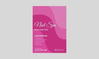 Nail Spa service flyer design template. Nail Salon service poster leaflet design. a4 template, brochure design, cover, flyer, poster, print-ready vector