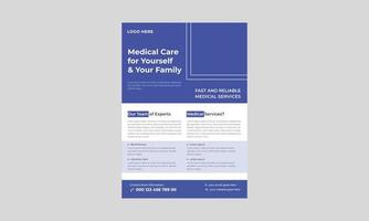 Medical health care flyer, flyers for Laboratory diagnostic, Medical consultation, Online doctor, Medicine clinic and health care. Medical healthcare service. vector