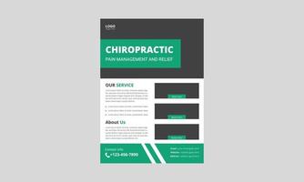 Chiropractic services clinic flyer design. Chiropractic and Rehabilitation service poster leaflet design. a4 template, brochure design, cover, flyer, poster, print-ready vector