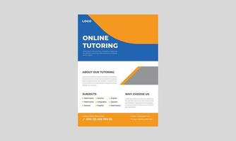 Online Study Classes Flyers, Online Tutors Flyer Template, Course Flyer Template, Education Flyer, Online Course Flyers and poster, Back to school. Education, Online learning. vector