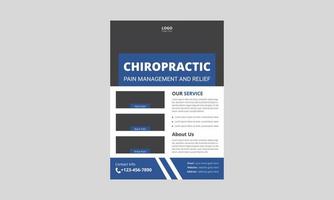 Chiropractic services clinic flyer design. Chiropractic and Rehabilitation service poster leaflet design. a4 template, brochure design, cover, flyer, poster, print-ready vector