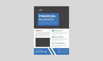 Business and Finance flyer template design. creative business flyer poster leaflet design. A4 size, cover, poster, annual report, brochure, print - ready vector