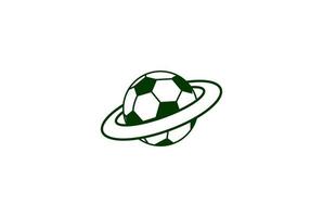 Simple Ball Planet Soccer Football for Sport Club Team Logo Design Vector