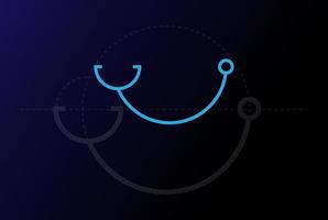 Simple Minimalist Smile Stethoscope for Doctor Hospital Clinic Logo Design Vector