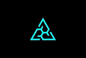 Futuristic Triangle Hub Chain Line Logo Design Vector