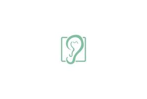 Simple Minimalist Human Ear for Clinic Care Logo Design Vector