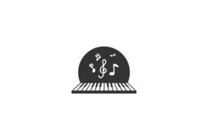 piano con tono musical para el vector de diseño del logotipo de la lección del curso