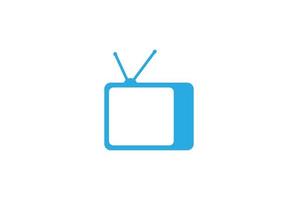 Simple Minimalist Modern TV Television Icon Logo Design Vector