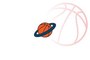 Simple Minimalist Basket Ball Planet for Basketball Sport Club Team Store Logo Design Vector